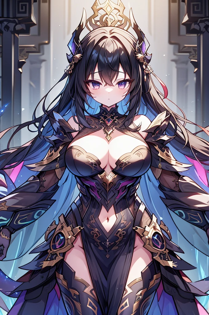 1 beautiful sexy dragon knight wearing detailed body jewelry, (dynamic pose), cowboy shot, extremely detailed, (fractal art:1.3), colorful, highest detail, ((cinematic lighting)) dressed in full bone body armor black dragon