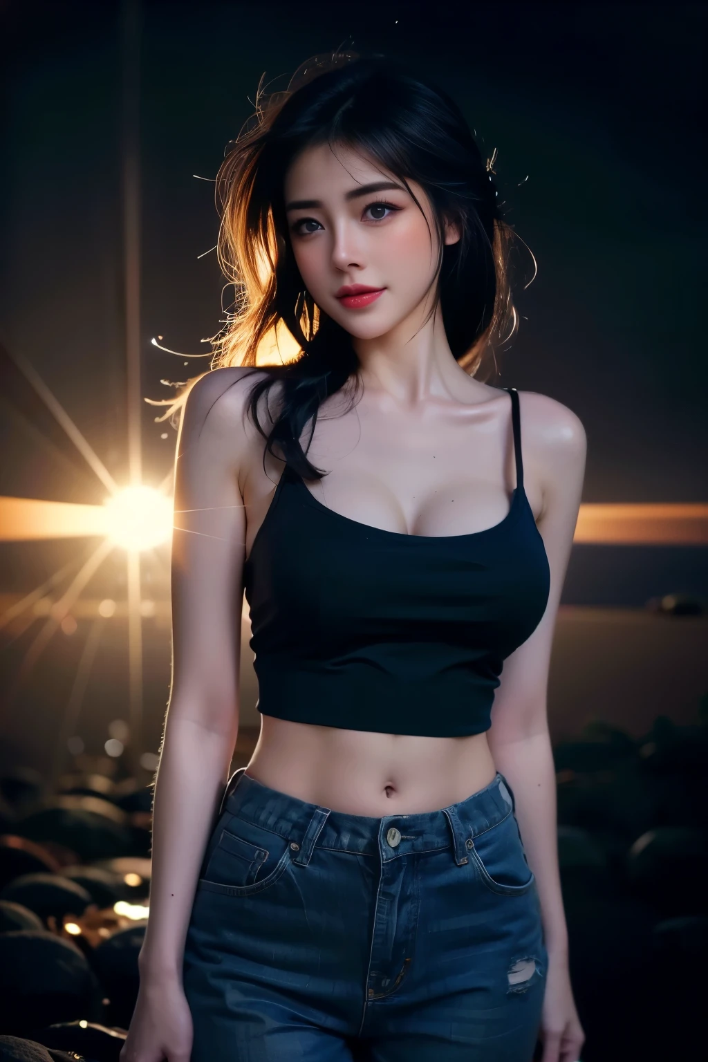 ((Best quality, 8k, Masterpiece :1.3)), Sharp focus :1.2, A pretty girl 24 years old with perfect figure :1.4, Slender abs :1.3, Raw photography、超A high resolution, full body, Ultra High Definition, (Photorealistic:1.4), Detailed Photo, Smiling, Sexy, Facing Camera, Close-up , (Photorealistic), (1girl), Beautiful Face, (Realistic Face),Beautiful Hairstyle, Realistic eyes, beautiful detail eyes, (realistic skin), beautiful skin, (sweater), absurd, attractive, ultra high resolution, ultra realistic, high definition, golden ratio,Good hands、10、high-reaster-piece、highest quality、head:1.3、((Hasselblad photo))、Fine Skin、crisp focus、(Light like a movie)、gentle lighting、Dynamic Ungle、[:(detailed face:1.2):0.2]、
Negative Pro,  Highly detailed face and skin texture, Detailed eyes, Double eyelid,large breasts,masterpiece,super fine eyes,super fine hand, face zoom, perfect makeup,Dynamic Lighting