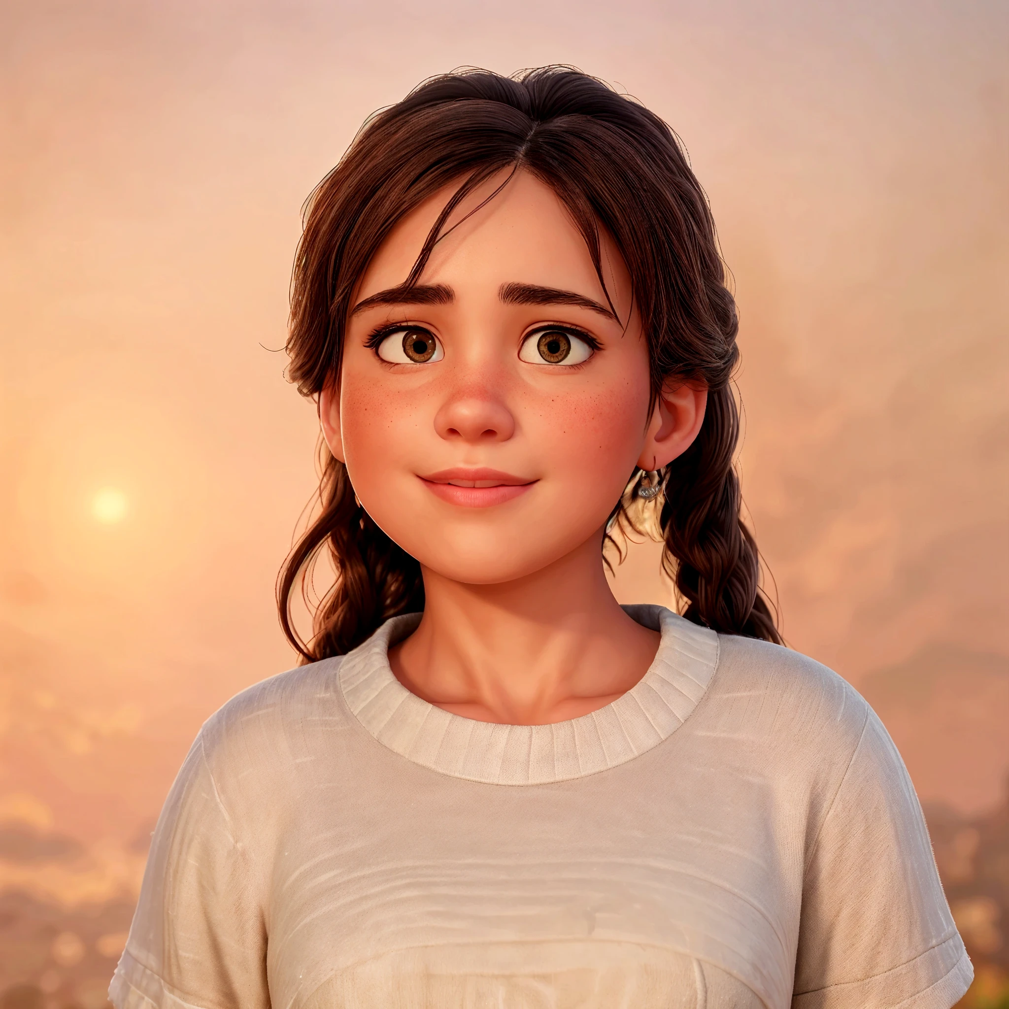 Criar uma arte no estilo disney pixar com dois meninos japoneses, um de 6 anos e outro de 3 anos. They are both white-skinned and dark brown hair
