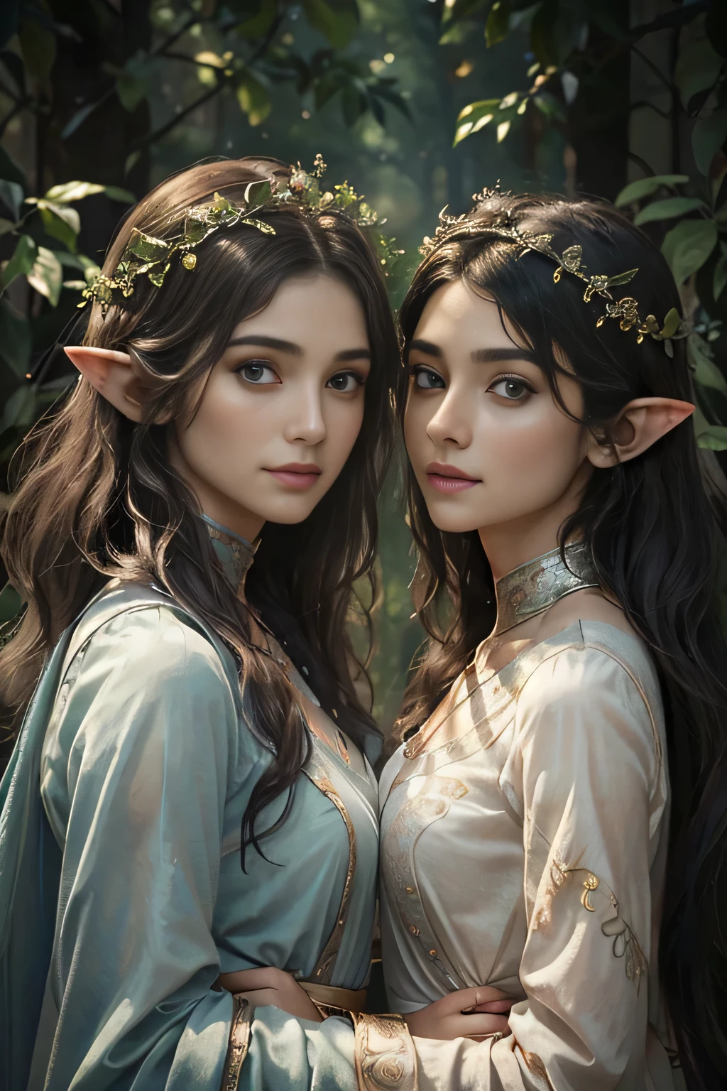 (Best quality, 4k, High-resolution, Masterpiece:1.2), Ultra-detailed, Realistic, Radiant lighting, Epoch Elves, Portraits, Fantastical colors, Fine art, Ethereal beings, Dreamlike, Whimsical creatures, Detailed facial features, Glowing eyes, Elven beauties, Ethereal glow, Mythical creatures, Harmonious composition, Dazzling colors, Stunning visual effects, Otherworldly appearance, Mesmerizing artistry, 