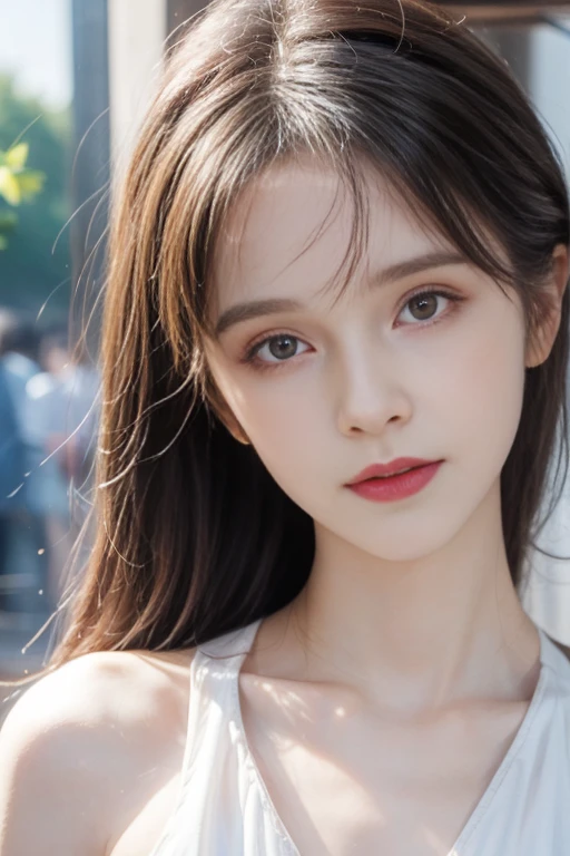 masterpiece, best quality, high quality, High definition, High quality texture, High quality shadow, high detail, beautiful detailed, finely detailed, extremely detailed cg, detailed texture, a realistic representation of the face, realistic, colorful, delicate, sharp focus, (intricate details, makeup, PureErosFace_V1:0.5), (detailed beautiful delicate face, detailed beautiful delicate eyes, a face of perfect proportion, high detailed skin, detailed skin, best ratio four finger and one thumb, skiny and thin:1.3), 1girl, 17 years old, tall, (smooth_abs:1.55), (abs:0.5), pretty, masterpiece, highres, (long_skinny_legs), (straight_legs), (skinny_waist), (((fair skin))), white skin, (((pale skin))), (black sports Bandeau), (school_uniform:swim_suits:0.5), white shorts, standing legs apart, looking at viewer, pink sports shoes, glasses, (Emma_watson), (big breast), (((Caucasian))), Light long hair, pink and white, sakura leaves