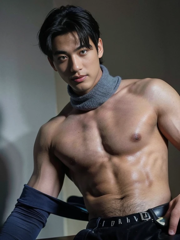top-quality、masterpiece、超A high resolution、(realisitic:1.4)、Detailed face、solo、1human male、The upper part of the body、Dark hair、glistning skin、dense skin、(asian human)、architectural、(absurderes、hight resolution、ultra-detailliert)、、1 male、Adults、(a 25-year-old man)、a handsome、tall muscular man、broad shoulder、extra very short hair、angular jaws、thick neck、thick eyebrow、extra very short hair、A dark-haired、fine eyes and detailed face、 Highly detailed CG Unity 8K wallpapers、intricate-detail、(Style Swirl Magic:0.7)、looking at the spectator、solo、(full body Esbian:0.6)、Detailed background、A detailed face、dynamicposes、、dynamic compositions、 big muscle、、((((bulge))))、a handsome、 ((masutepiece:1.4, Best Quality)), ((masutepiece, Best Quality)), (photographrealistic:1.4)、(((Sorcerer)))、grin, Surfing,、a smirk、Sunny and cloudy sky、(Complex blue long sleeve enchantment costume), scarf, the costume is too much revealing the tskin and thighs, fantasy Library Background:1.2), Photorealistic、cana、magic circles , bare thighs , sexy , nsfw , wide hips , wide pelvis , micro thong