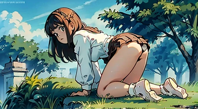 1 girl, best quality, (master part: 1.4), high resolution, profundidade de campo, detalhes intrincados, 8k, Very detailed, perfect lighting, epic background, lace underwear, perna direita perfeita, perna esquerda perfeita, coxas grossas, peitos grandes, underwear, peitos detalhados, perfect neck, ombros perfeitos, perfect head, dedos perfeitos, textura de pele ultra-detalhado, pelos pubianos, curvas perfeitas , on all fours