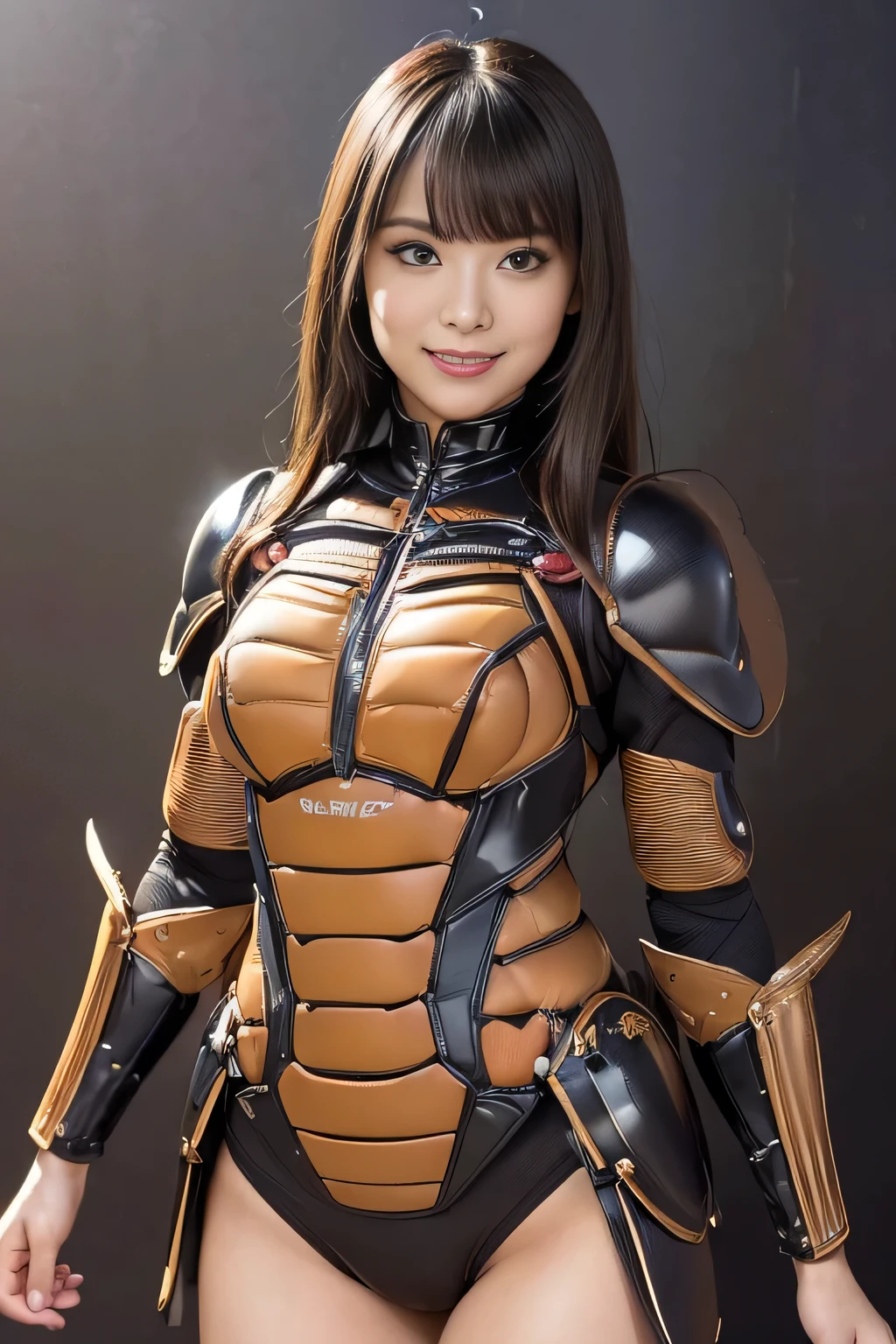 (high resolution,masterpiece,best quality,extremely detailed CG, anime, official art:1.4), realistic, photo, amazing fine details, all intricate, gloss and shiny,awesome many layers, 8k wall paper, 3d, sketch, kawaii, illustration,( solo:1.4), perfect female proportion,villainess, (fusion of dark brown cockroach and lady:1.4), (brown cockroach form lady:1.2), (brown cockroach lady:1.2), (fusion:1.2), (solo:1.4), (evil smile:1.2), muscular, abs, (cockroach brown exoskeleton bio insect suit:1.4), (cockroach brown exoskeleton bio insect armor:1.2), (brown transparency cockroach wing:1.4), (brown cockroach antennae:1.3),