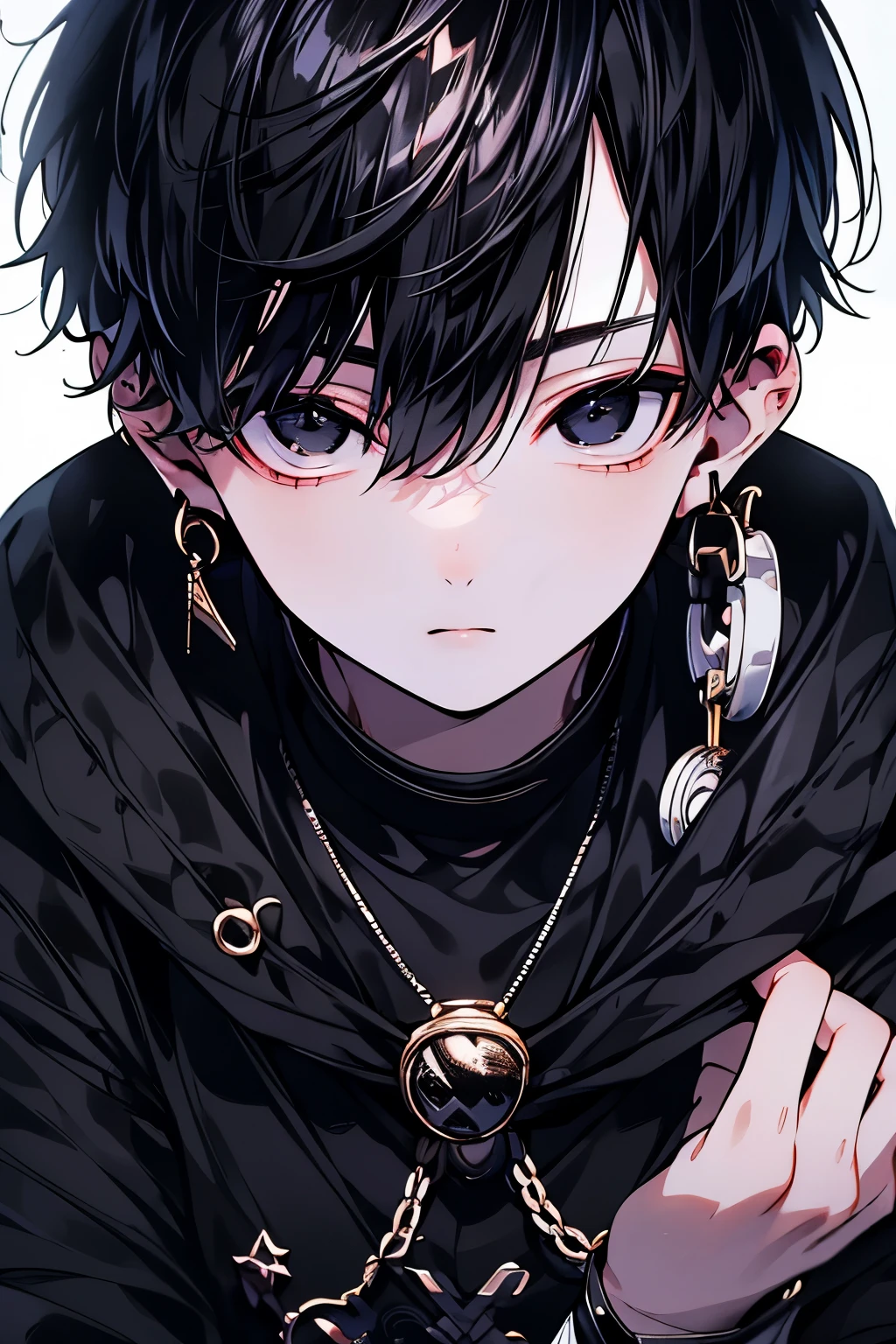 (Tabletop), (highest quality), Very detailed, 1 boy, Focus Only，Perfect Face, Beautiful Face, Very detailed顔，(Black-haired:1.3)，(black eye:1.4)