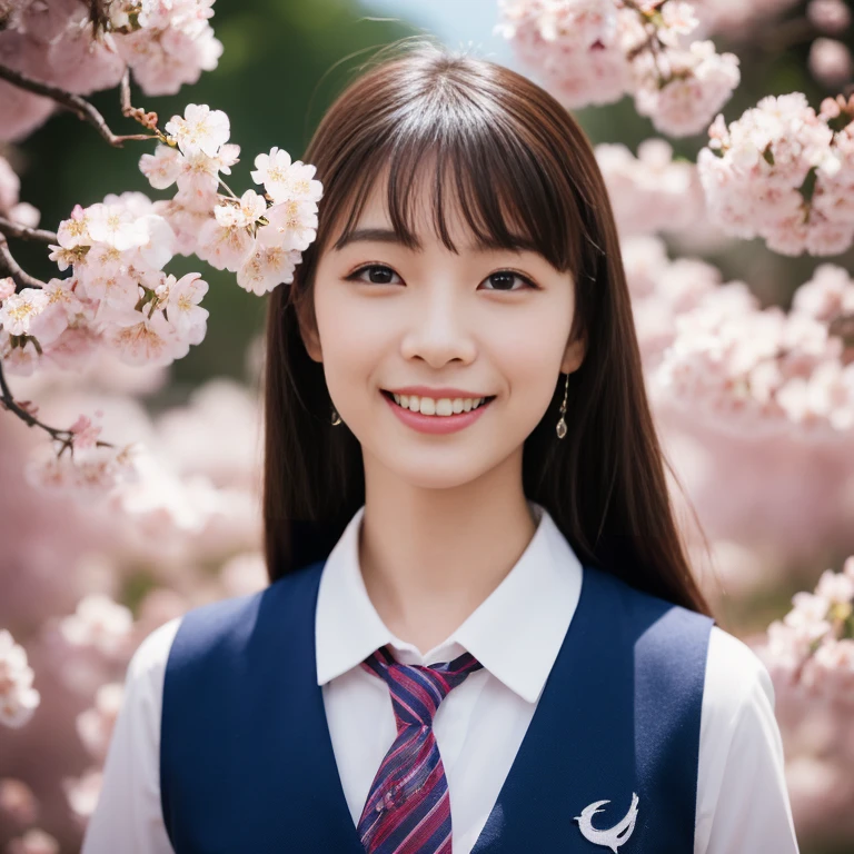 (highest quality,masterpiece:1.3,Ultra-high resolution),(Very detailed,Caustics,8k),(Realistic:1.4,RAW shooting),1 girl,(smile),(cherry blossomsを見上げる),18-year-old,cute,Japanese,Black short ponytail,(school uniform),glamorous,(big ),(Face Focus),street,cherry blossoms,Natural light,(Lens flare),Professional Writing,(Cowboy Shot),(bird'perspective:1.2),(High position:1.4),(High Angle:1.4), Photorealistic, 8k, Beautiful woman, attractive appearance, short hair, , Tokyo, winter, With Shibuya in the background, sunlight, Natural light, Place a reflector in front of the camera to brighten the photo,