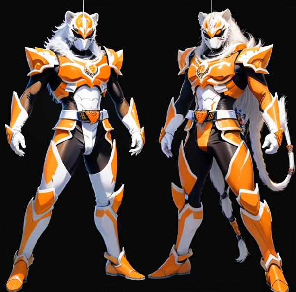 Kamen Rider, Special Effects, Toei, Midasa Hybrid Warrior, Male, White Lion Concept Design, White and Orange Ranger