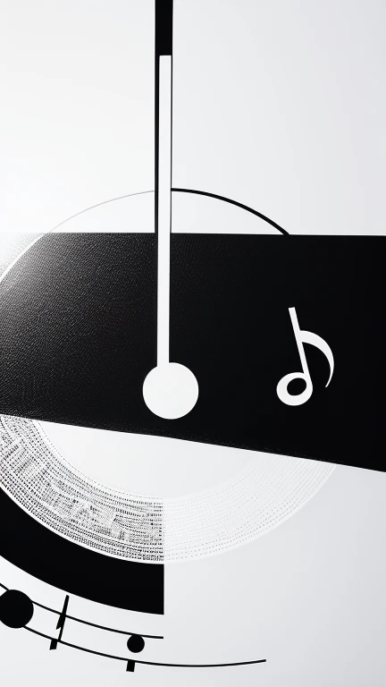 symbols, unique, simple, black and white, music note