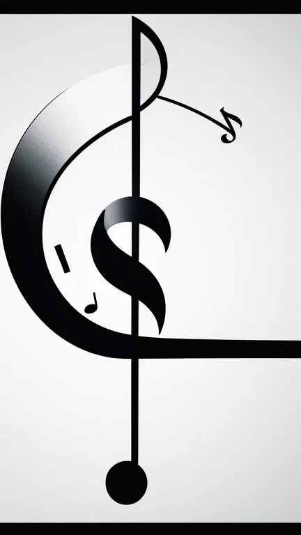 symbols, unique, simple, black and white, music note