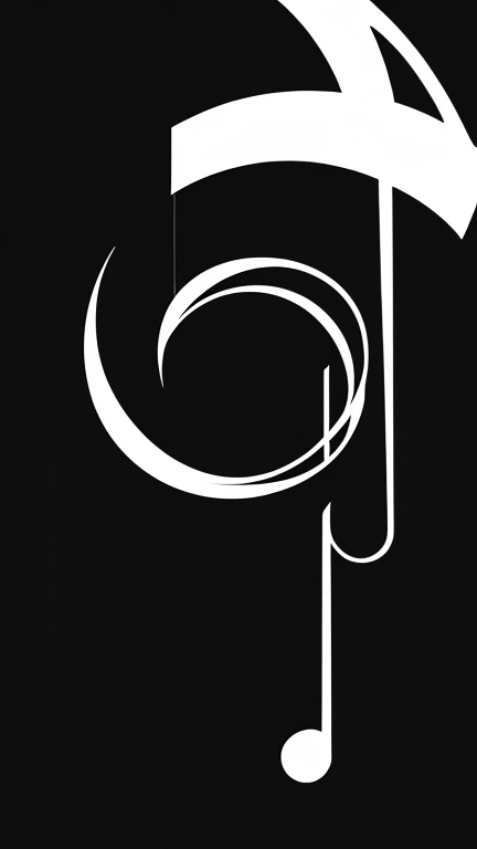 symbols, unique, simple, black and white, music note