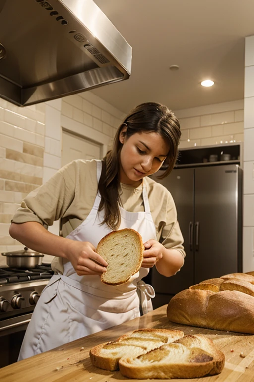 people in the kitchen producing artisanal bread