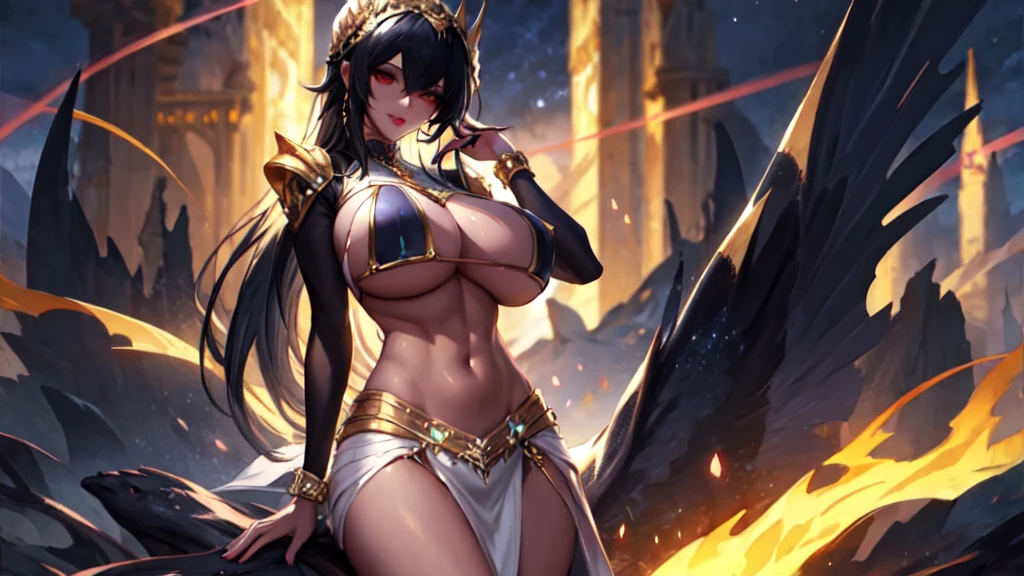 Woman in a golden transparent dress,View Viewer,(((Huge , University of Kili))),Slim waist,(Navel exposed,Bare waist), long hair, extreme detailed details,High-end real station, Heavy rain scene, Detailed fantasy art, Stunning character art, Beautiful and exquisite character art, Beautiful gold and silver armor, Very detailed, girl in shining armor, Exquisite headpieces and jewellery,crystal jewelry filigree, Galaxy, Stunning visuals, (Dynamic Stripes, light track:1.2), Vibrant colors,