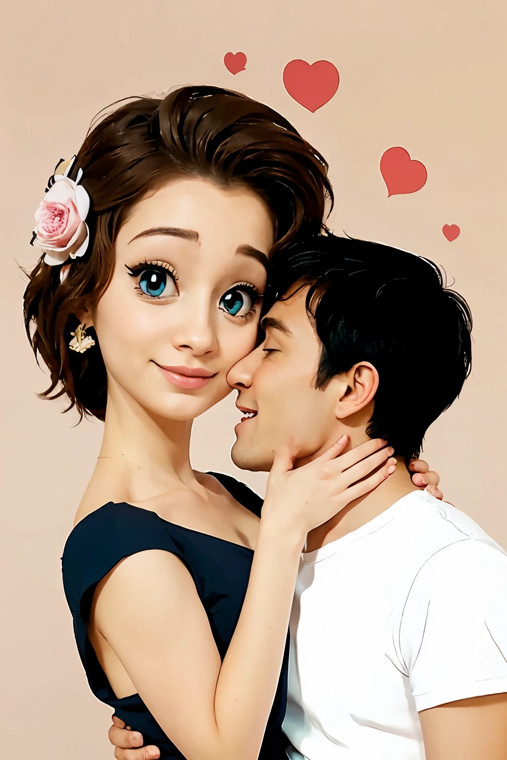 Cartoon loving Romantic couple 