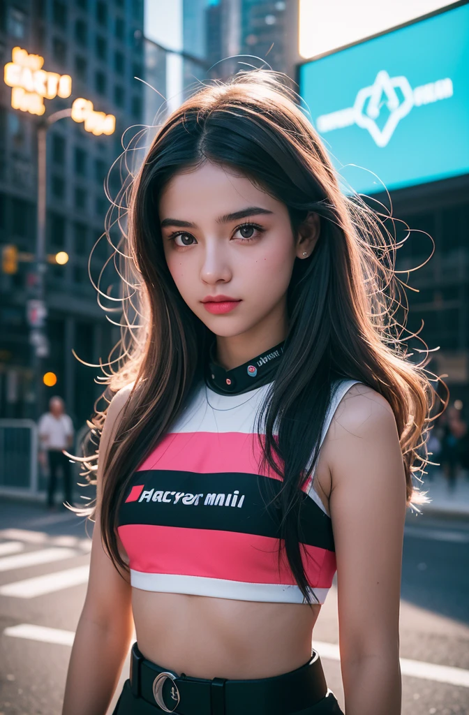 Uma garota de 16 anos, hacker and rebel technology expert who fights against oppressive systems and for freedom of information. Ela possui mini drones voadores que a protegem. Em suas roupas tem luzes neon.
