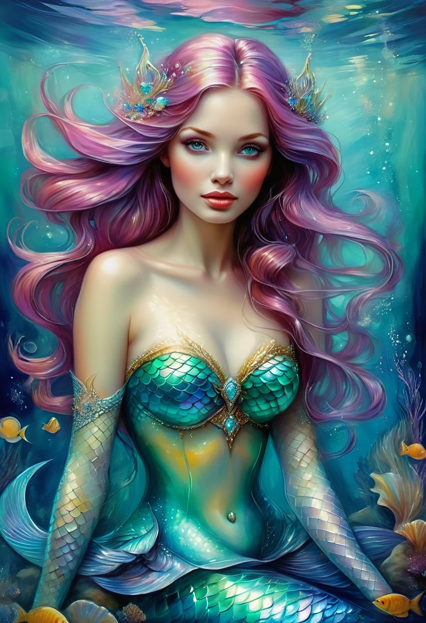 Mermaid Princess, by Dorina Costras, best quality, masterpiece, very aesthetic, perfect composition, intricate details, ultra-detailed