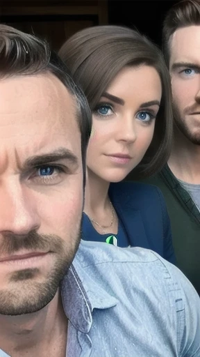 3 irish men and 3 women, focus on the face.
