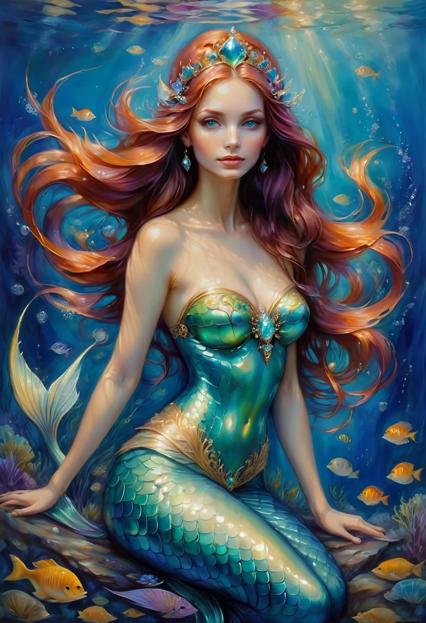 Mermaid Princess, by Dorina Costras, best quality, masterpiece, very aesthetic, perfect composition, intricate details, ultra-detailed