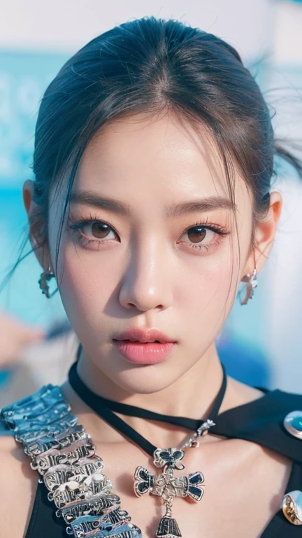 Un primer plano de una mujer con un collar y un collar, Retrato de Jossi de Blackpink, Toma de retrato en primer plano, Sun Yunjoo, Toma de retrato, Foto de retrato de primer plano, Primer plano - Toma de retrato, Cl, Retrato de cerca, Retrato de Kpop Idol, Blackpink Jennie, Cerrar retrato, Toma de retrato en primer plano, Parque Roseanne de Blackpink, portrait of female Korean idol