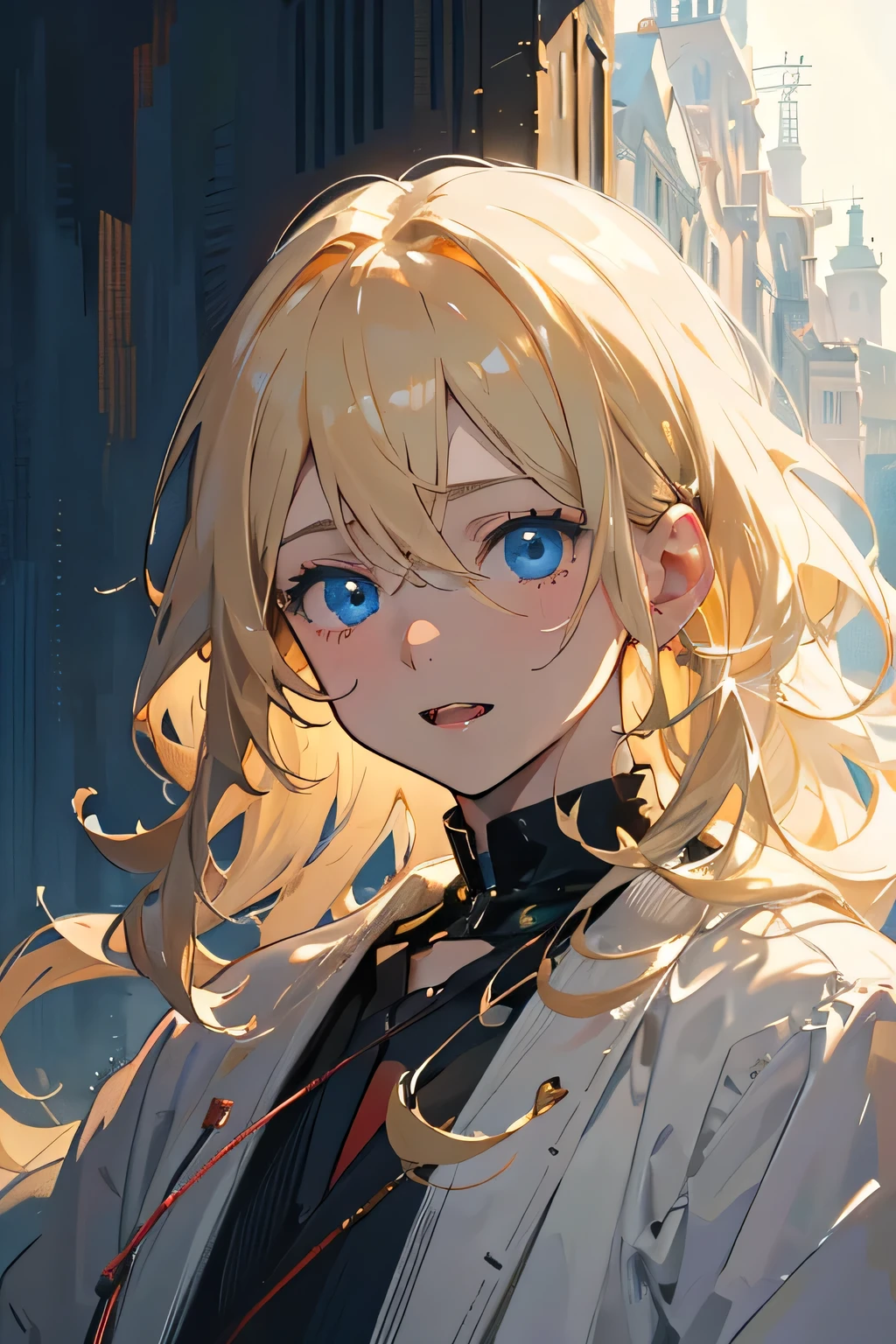 (masterpiece, top quality, best quality beautiful and aesthetic:1.2), hdr, high contrast, background detailed, extreme detailed (soothing tones:1.3), (hyperdetailed:1.2), perfect light, More Detail, Detailedface, perfect light, highres, scenery, highres, perfect light, Masterpiece, realistic,high_resolution, boy pale_skin,young_boy,Blonde_hair,Medium_hair,Wavy_hair,Blue_eyes,kid_appareance,1_boy,cute_fangs,Nsfw