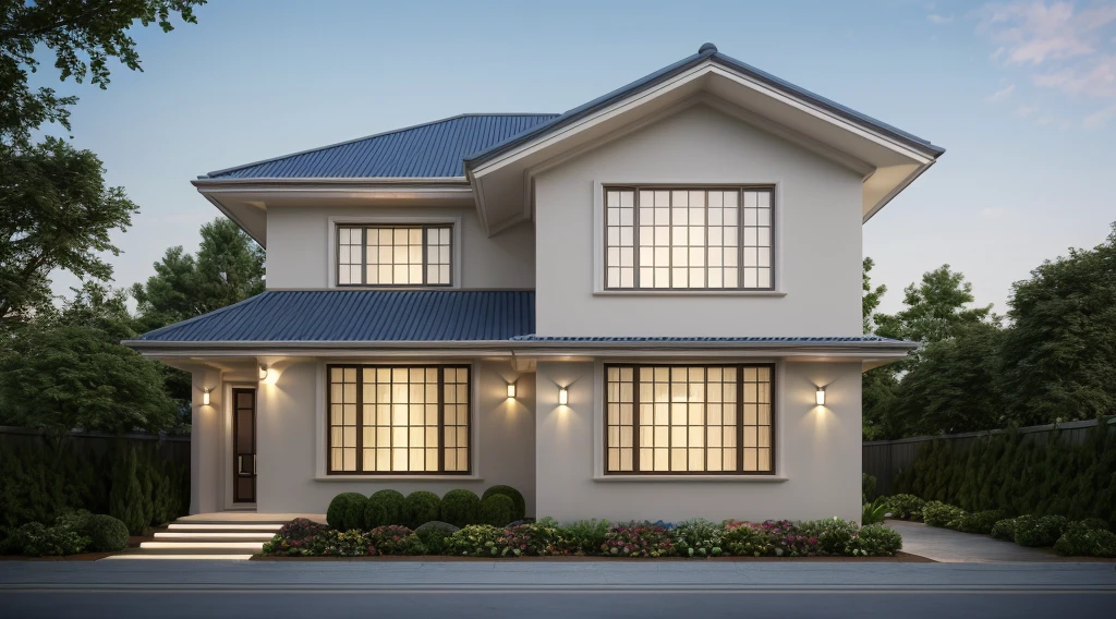 (neoclassic  house ,close houses and trees), (Neoclassic  style architecture) daylight ( best quality) ((high solution)) ,(( photo realistic)) ,warm light,  soft lighting, warm atmosphere,high Resolution, hyper detailed,4k ,vray render, octane render, hyper realistic, photography expert ,exterior design , professional photography, exterior photography,wide-angle shot , ultra detail , high Resolution , full frame, full body