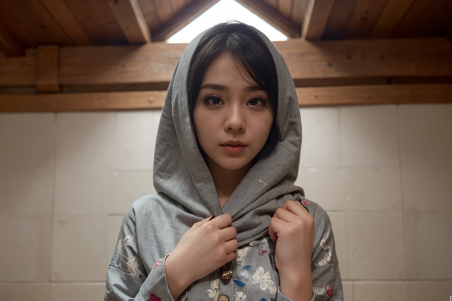 Perempuan anime, rambut putih, mata biru, jubah putih motif naga, pedang naga putih, kekuatan es, naga es