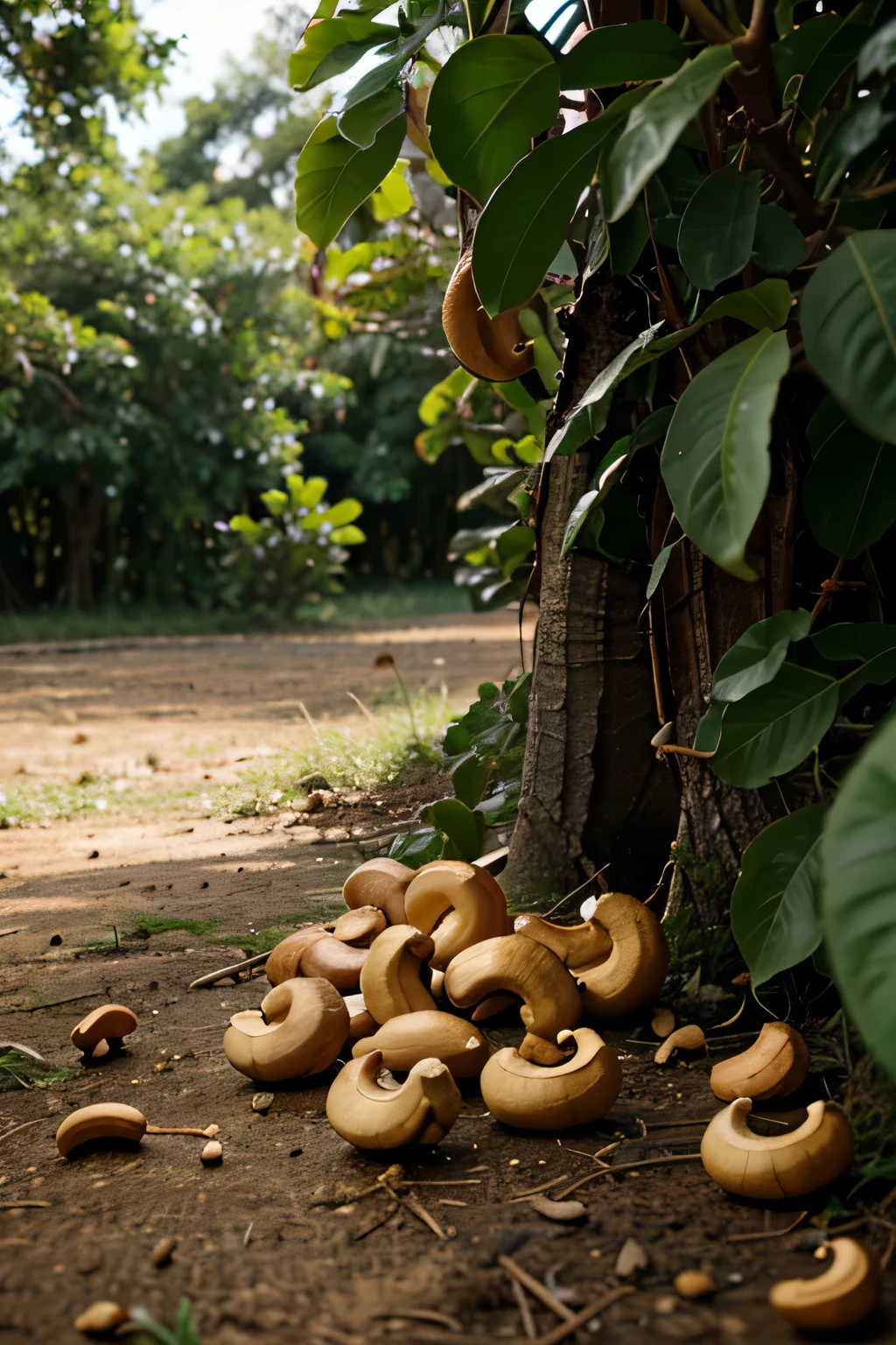 Cashew nuts in nature