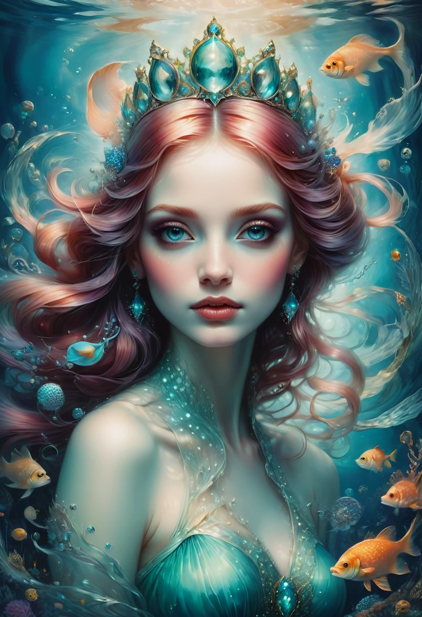 Mermaid Princess, by anna dittmann, best quality, masterpiece, very aesthetic, perfect composition, intricate details, ultra-detailed