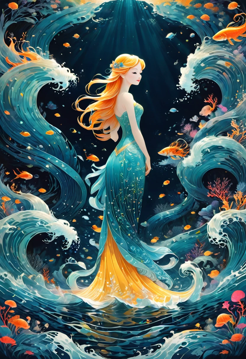 Mermaid Princess, by Tang Yau Hoong, best quality, masterpiece, very aesthetic, perfect composition, intricate details, ultra-detailed