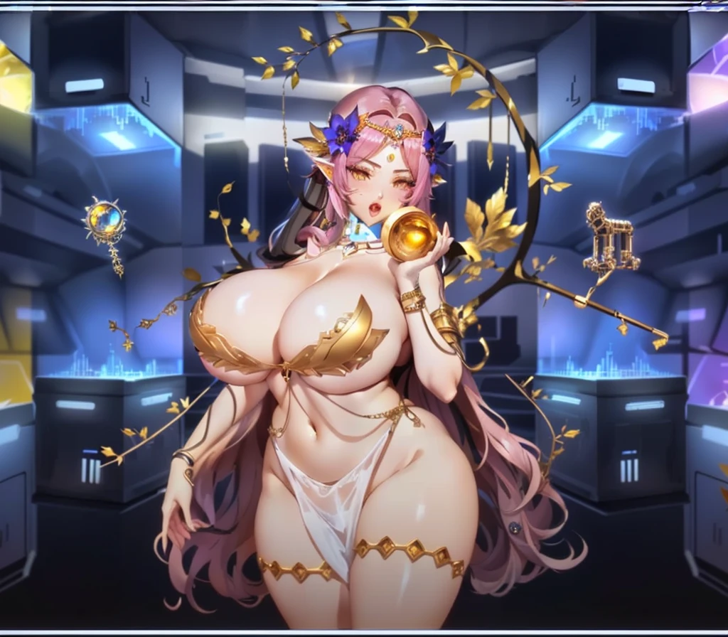 A woman in a bikini、Woman with a gold ring on her neck, A goddess the size of the Milky Way, biomechanical OPPEIN, Huge stunning goddess photo shoot, The Goddess of Sorrow, Powerful busty witch, anime goddess, Beautiful fantasy queen, OPPEIN, Mirage Giant Mirror, OPPEIN cyberpunk, Attractive anime girl, Venus goddess Athena, Thick body