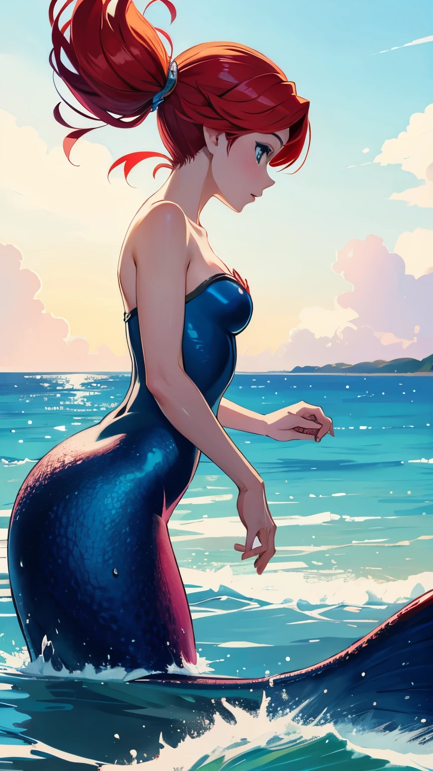 The Little Mermaid seen from the side
