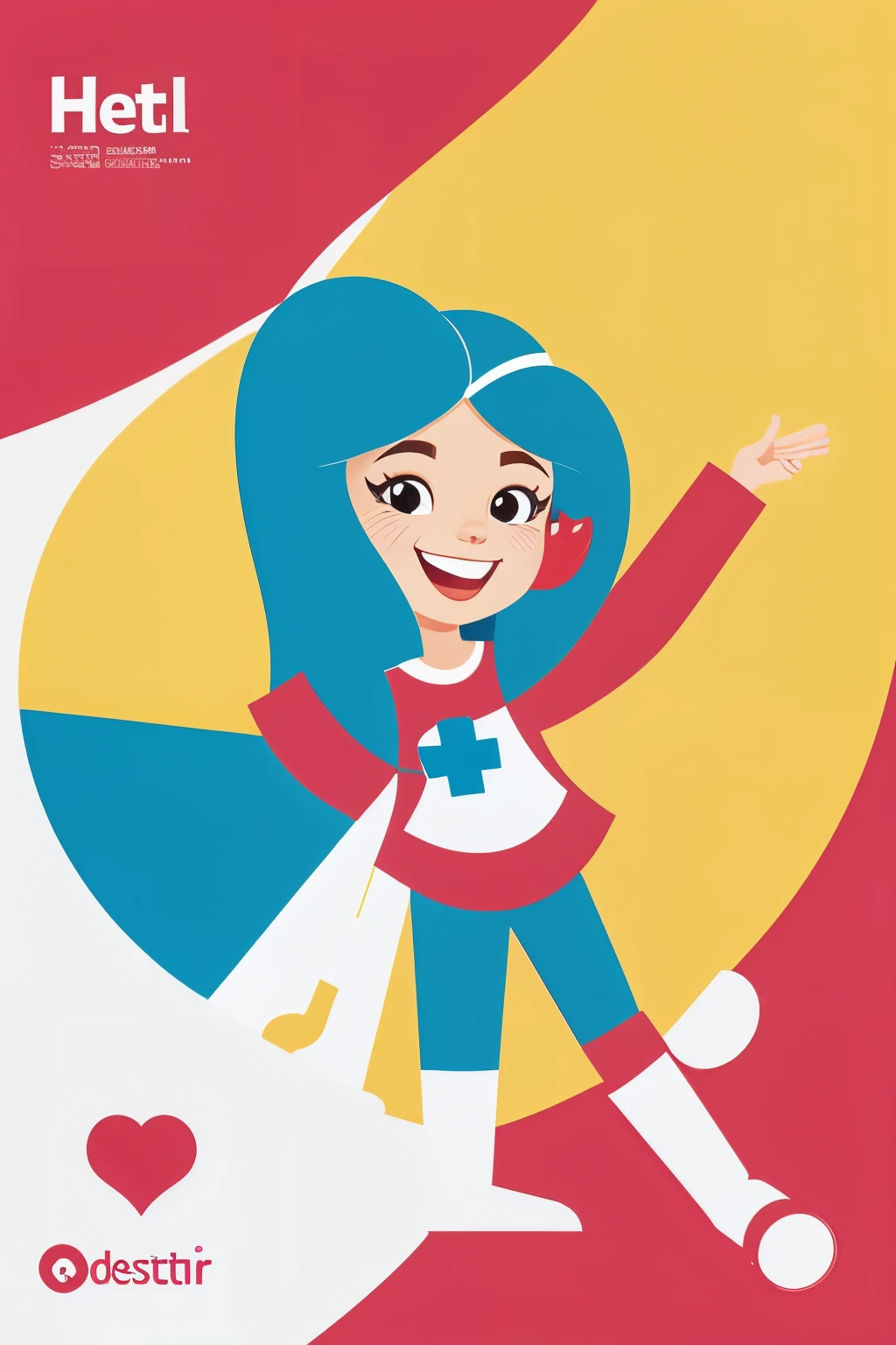 Design in the healthcare sector, with fun colors for children. Desenho animado