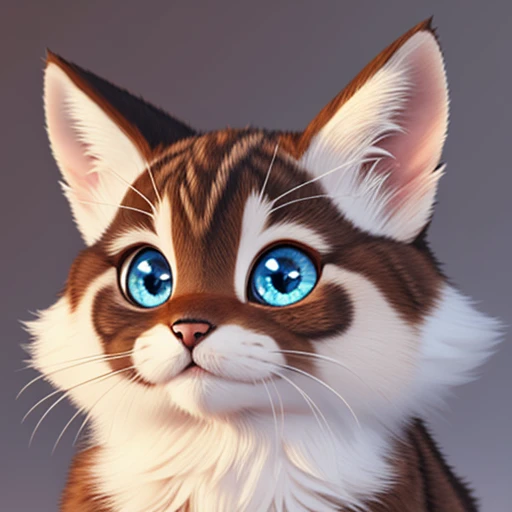 (1Fantasy creature), decorative background, ornate, high realism, adorable, loving cute eyes, happy, friendly, grey, brown, white, fluffy, cute BREAK realistic fur, fluffy, fuzzy, adorable, high resolution, 8k