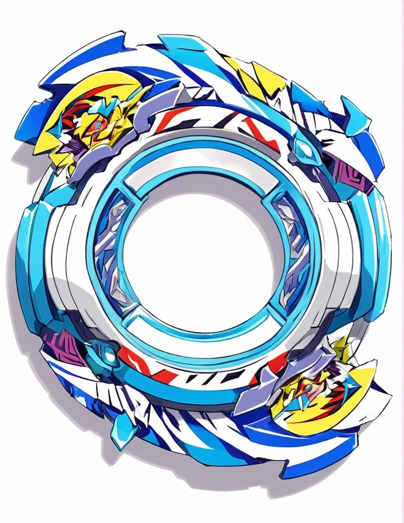 masterpiece, best quality, ultra-detailed sketch of a beyblade attack ring, Anime-influenced graphic look, white background, anime-inspired style, 8k, isometric view