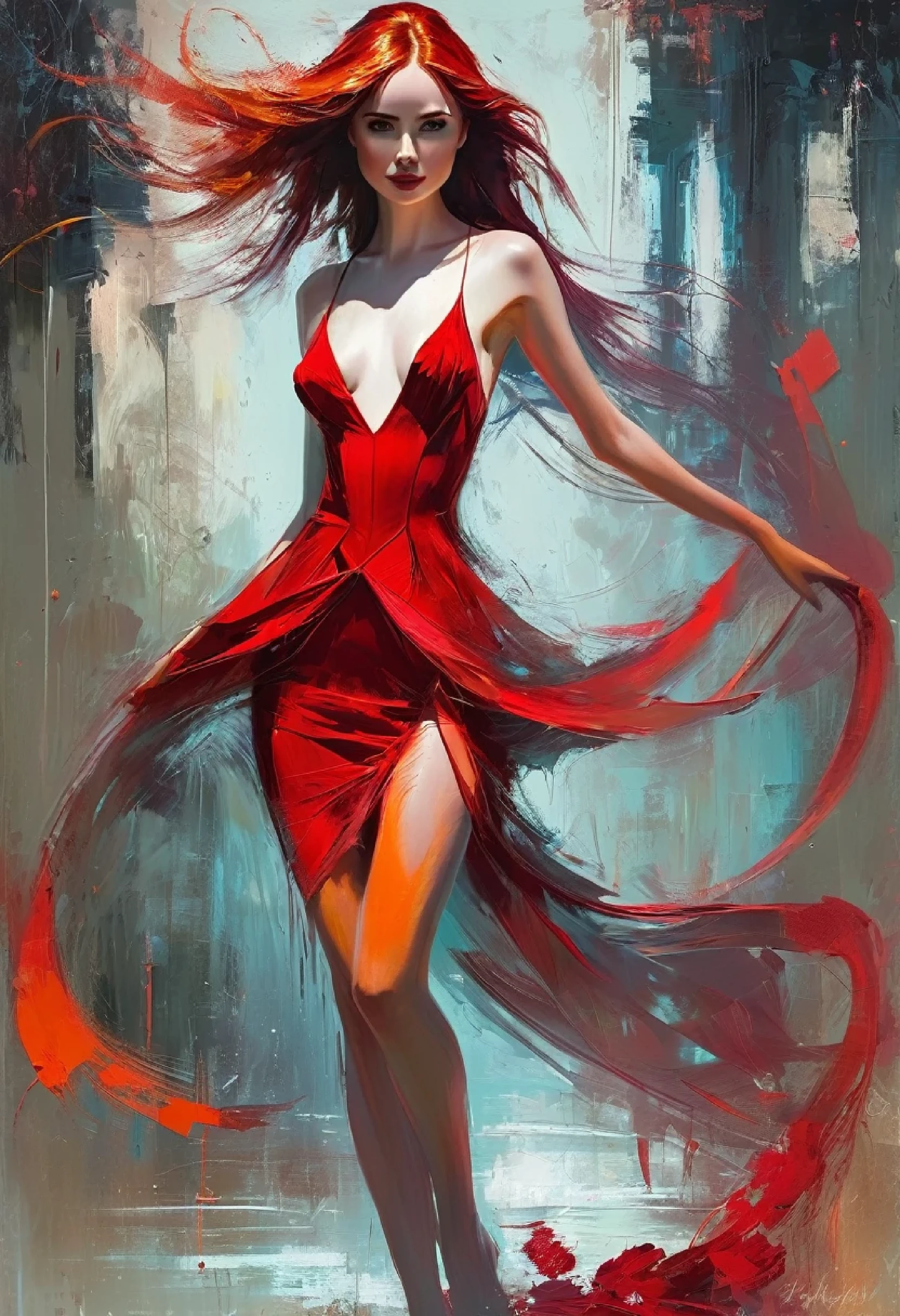 young pretty Karen Gillan, full body, an extremely delicate and beautiful ((Henry_Asencio style)), ((perfect full body detail)), magic naive art, primitivism, protogen, crimson
, ((best quality, Masterpiece)), ((Highest detail)), RAW:1,1, 8k
