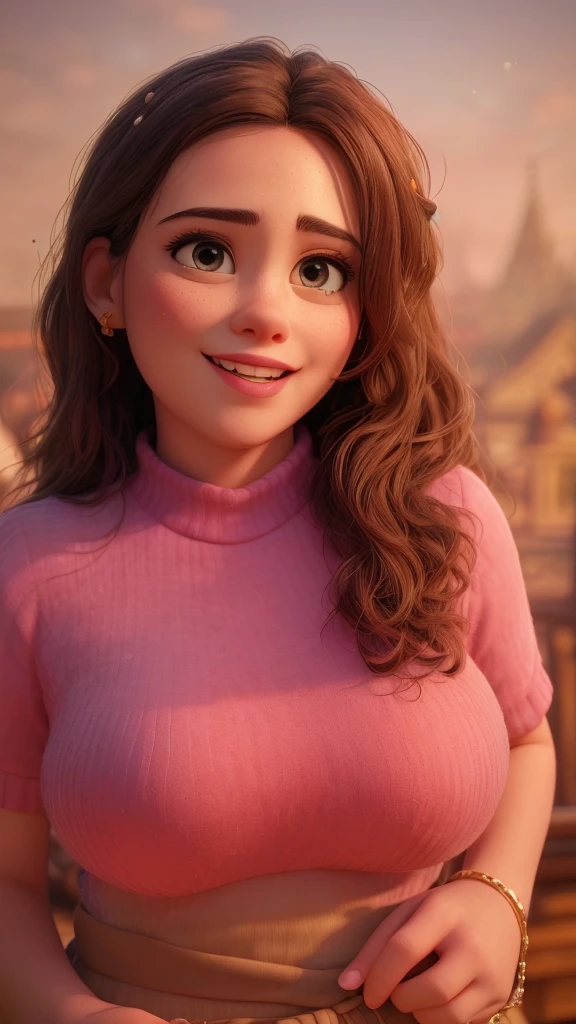 Two-headed belle and Ariel conjoined, 1girl, solo, looking at body, smile, (brown hair, red hair, different hair colors), completely naked, massive breasts, thicc body, hand on breasts, squeezing breast, hand on crotch, rubbing crotch, castle balcony, (two heads, conjoined_dicephalus), (cheeks rubbing together), (kissing:1.4), upper body, ponytail, hair bow (masterpiece:1.2), (best quality), (ultra detailed), (8k, 4k, intricate),(full-body-shot:1), (highly detailed:1.2),(detailed face:1.2), (detailed background),detailed landscape, (dynamic angle:1.2), (dynamic pose:1.2), eyes closing 