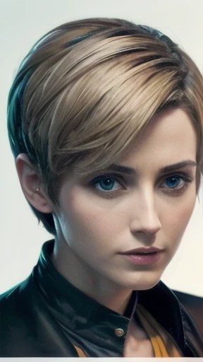 a perfect Jodie man short hair, focus on the character's face.