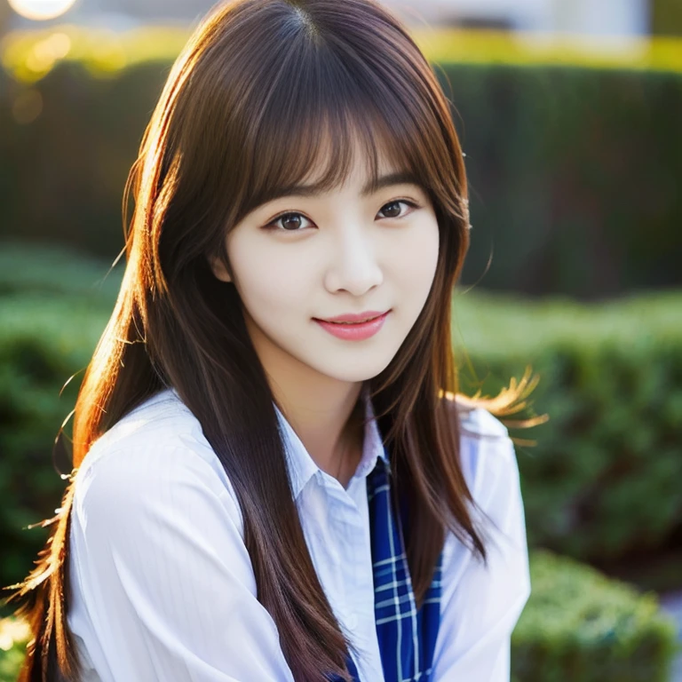 A long-haired woman wearing a dark red plaid shirt poses for a photo., beautiful south korean woman, beautiful young korean woman, Korean girl, Cute young Korean face, gorgeous young korean woman, Jae Yeon Nam, cute korean stars, Lalisa Manoban, Jinyoung Shin, Cute young man with a sweet Asian face, young and cute girl, Cute girl - clear face, Korean women, bright colors 45,000,000,000 pixels