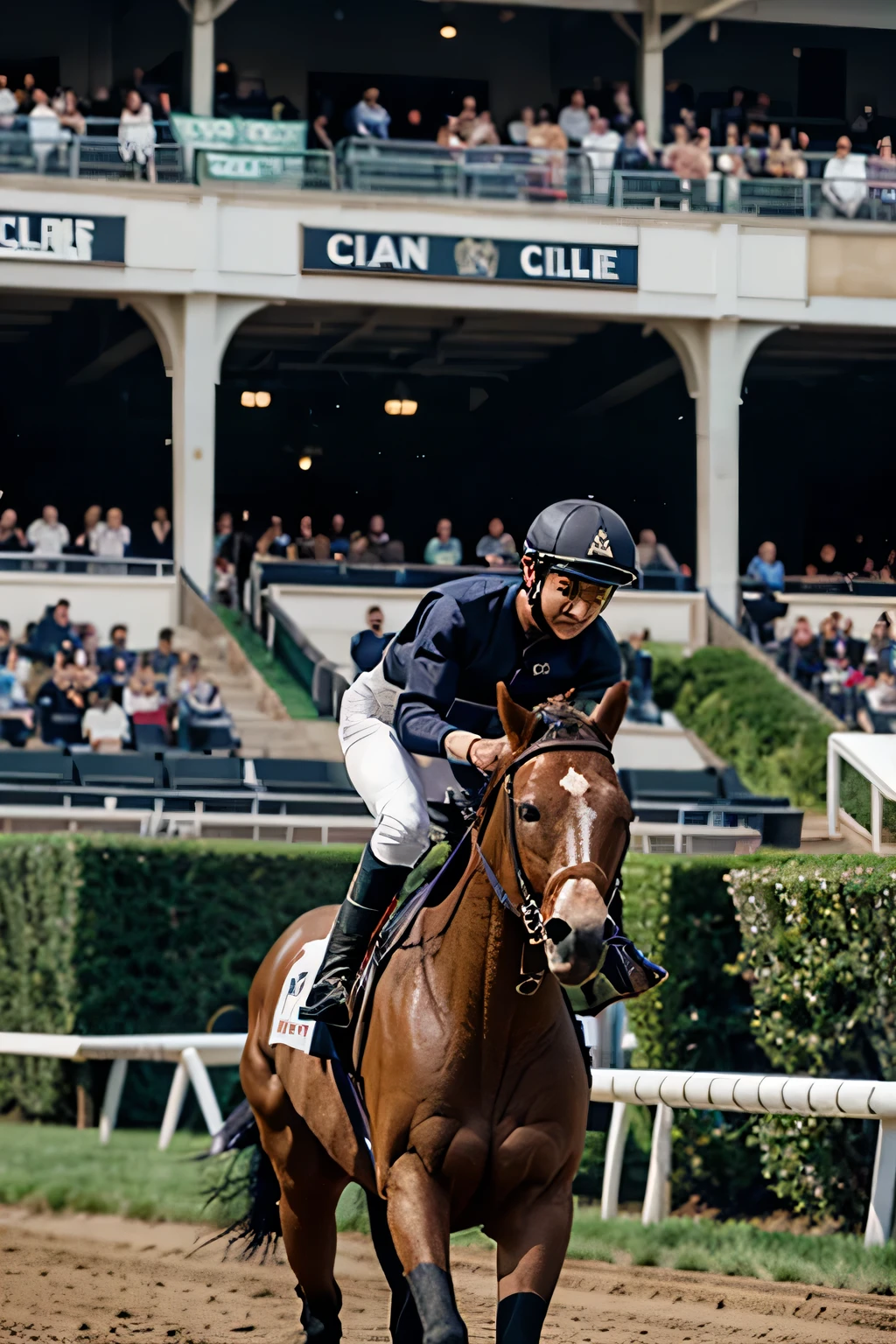 Horses race. Audience cheering. realist. jockey club. masterpiece. realistic. photo