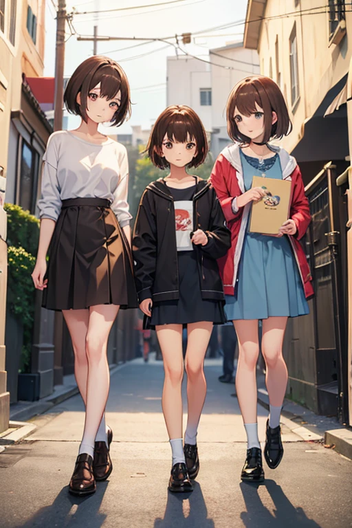 masterpiece, highest quality, High resolution，Anime Style、Brown Hair、Short Hair、Standing、