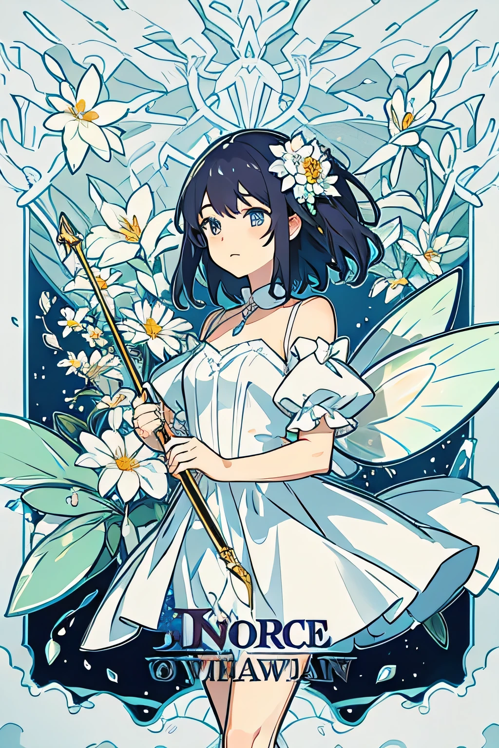 image of a flower fairy controlling flowers with a magic wand