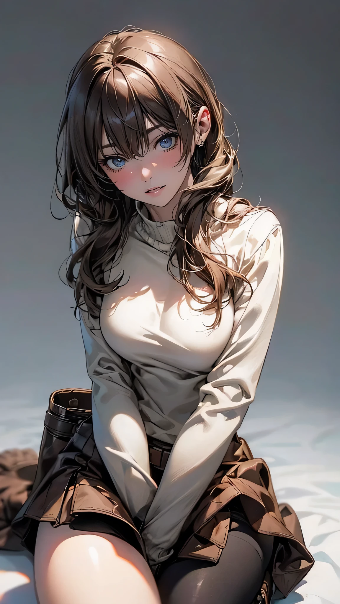 (random porn pose),(Thin type:1.8),(big breasts),(random hairstyle),(Highest image quality,(8k),ultra-realistic,best quality, high quality, high definition, high quality texture,high detail,beautiful detailed,fine detailed,extremely detailed cg,detailed texture,a realistic representation of the face,masterpiece,Sense of presence),sweater,tight mini skirt,stockings,Engineer boot