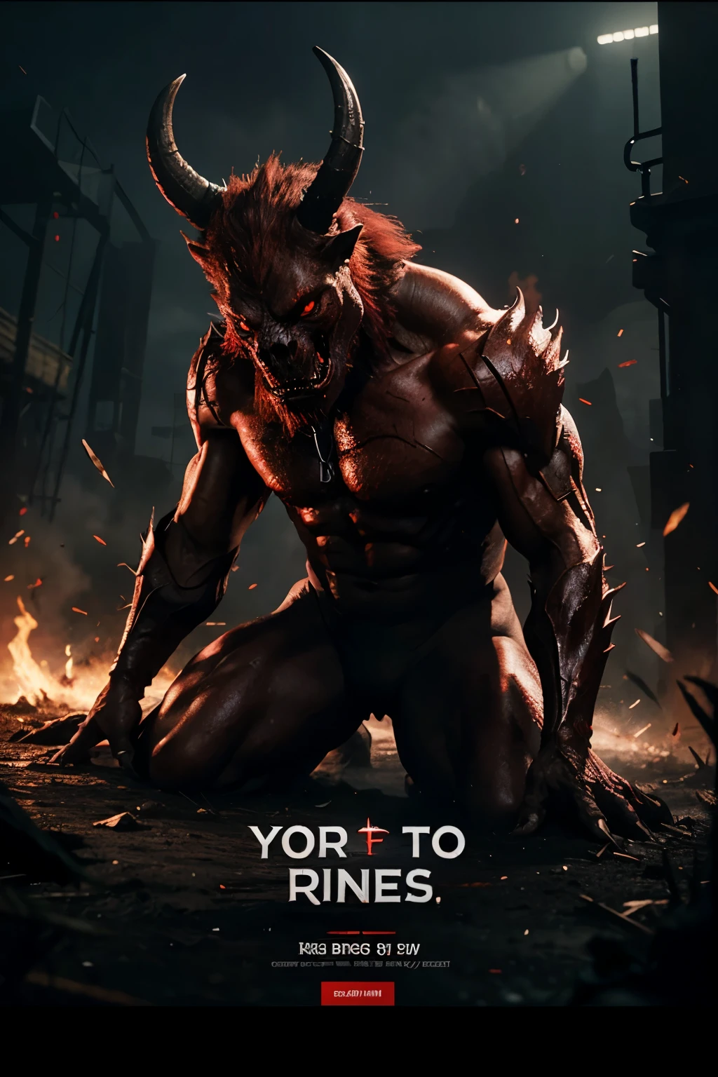 A beast with red eyes and the text RNG below it