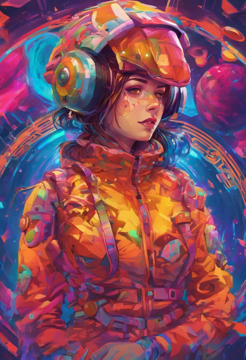 masterpiece, best quality, , (solo), 1girl, look up, dim light, , Horizon_(apex legends), goggles, blue eyes, brown hair, gauntlets, shoulder armor, headwear, (freckles:0.5), , (science_fiction), outdoors, street, neon lights, cyberpunk, gothic face, blue eyes , detailed face