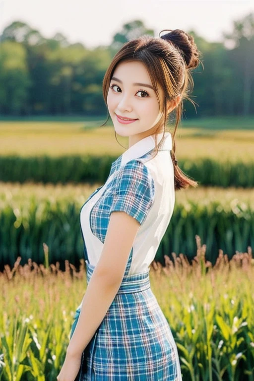 Asian girl Arav in a plaid shirt standing in a field, There is a woman,Gorgeous Chinese model, หญิงKorean girlที่งดงาม, Tzuyu from two times, With a cute-detailed face, have a ponytail, Chinese girl, หญิงKorean girlที่สวยงาม, Korean girl, Brown hair in a ponytail, Cute young Korean face, portrait of a Japanese teenager., young asian girl, Japanese Farmer, of a young Japanese girl, Cute Girl, Chinese girl, Cute young man with a sweet Asian face, Portrait of a Japanese girl, Shiho, The face of a beautiful Japanese girl, young asian woman, young and cute girl, Japanese model