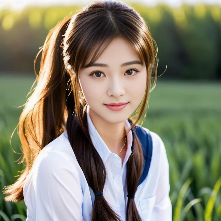 a close up of a woman have a ponytail in a white shirt, Charming anime girl, Beautiful, charming anime women, Korean girl, Attractive anime girl, Anime girls in real life, realistic anime 3 d style, Trending on cgstation, Trending at cgstation, long hair anime girl, have a ponytail, Thai anime girl, realistic anime, Beautiful anime woman, Asian girl Arav in a plaid shirt standing in a field., There is a woman,Gorgeous Chinese model, หญิงKorean girlที่งดงาม, Tzuyu from two times, With a cute-detailed face, have a ponytail, Chinese girl, หญิงKorean girlที่สวยงาม, Korean girl, Brown hair in a ponytail, Cute young Korean face, portrait of a Japanese teenager., young asian girl, Japanese Farmer, of a young Japanese girl, Cute Girl, Chinese girl, Cute young man with a sweet Asian face, Portrait of a Japanese girl, Shiho, The face of a beautiful Japanese girl, young asian woman, young and cute girl, Japanese model
