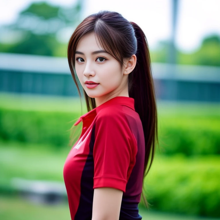 a close up of a woman have a ponytail in a white shirt, Charming anime girl, Beautiful, charming anime women, Korean girl, Attractive anime girl, Anime girls in real life, realistic anime 3 d style, Trending on cgstation, Trending at cgstation, long hair anime girl, have a ponytail, Thai anime girl, realistic anime, Beautiful anime woman, Asian girl, Araaf, black and red silk clothes., Sporty,a close up of a woman in a red shirt and black shorts, Wear a volleyball shirt., sexy girl, Red dress, Sporty, Cute sportswear, red and black, sexy outfit, Japanese model, Professional sports style, irelia, Black and Red only, Look sexy, red sports clothes, sexy girl wearing shorts, red shirt, sexy style, Malaysians have a woman.,Gorgeous Chinese model, หญิงKorean girlที่งดงาม, Tzuyu from two times, With a cute-detailed face, have a ponytail, Chinese girl, หญิงKorean girlที่สวยงาม, Korean girl, Brown hair in a ponytail, Cute young Korean face, portrait of a Japanese teenager., young asian girl,