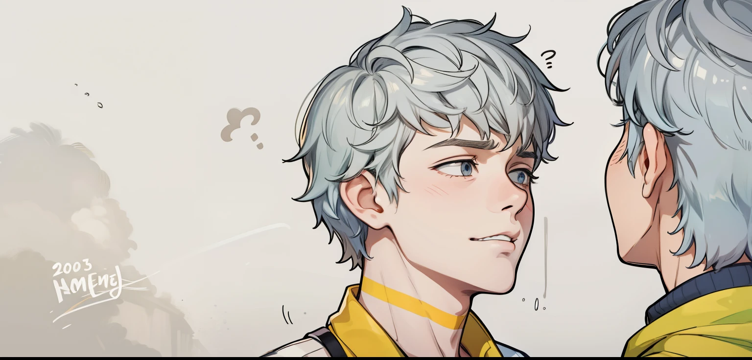 cute boy speaks sad thoughtful tries to solve remember something