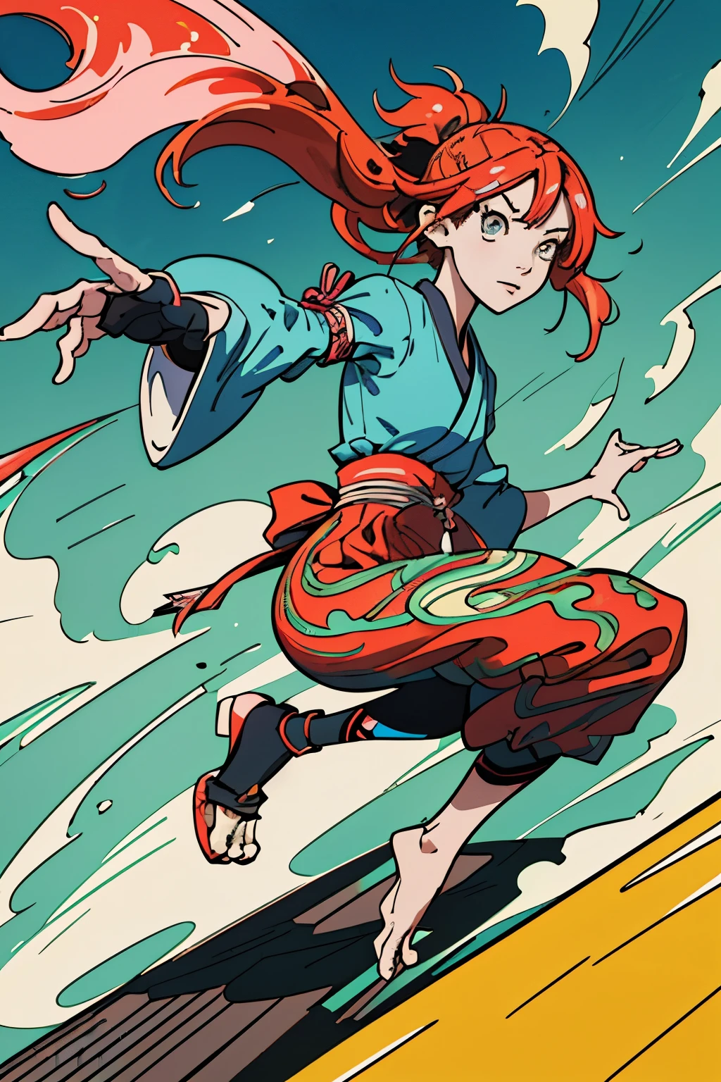 Masterpiece, best quality) Anime-inspired sticker design, vibrant colors, intricate details, iconic characters, dynamic poses, bold outlines, flat illustration reminiscent of traditional Japanese woodblock prints. High-resolution, Ultra-HD (UHD 4K), suitable for various platforms such as laptops, phones, and sticker books.