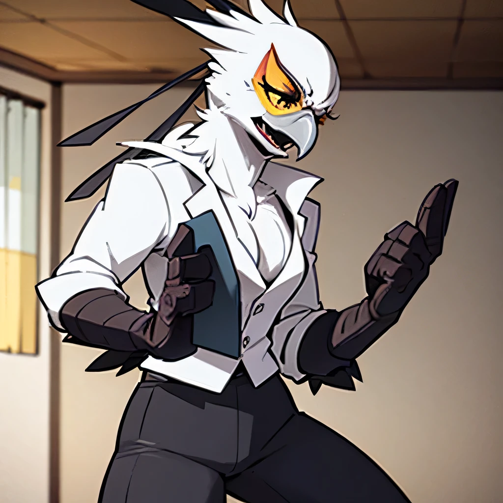 A secretary bird martial artist