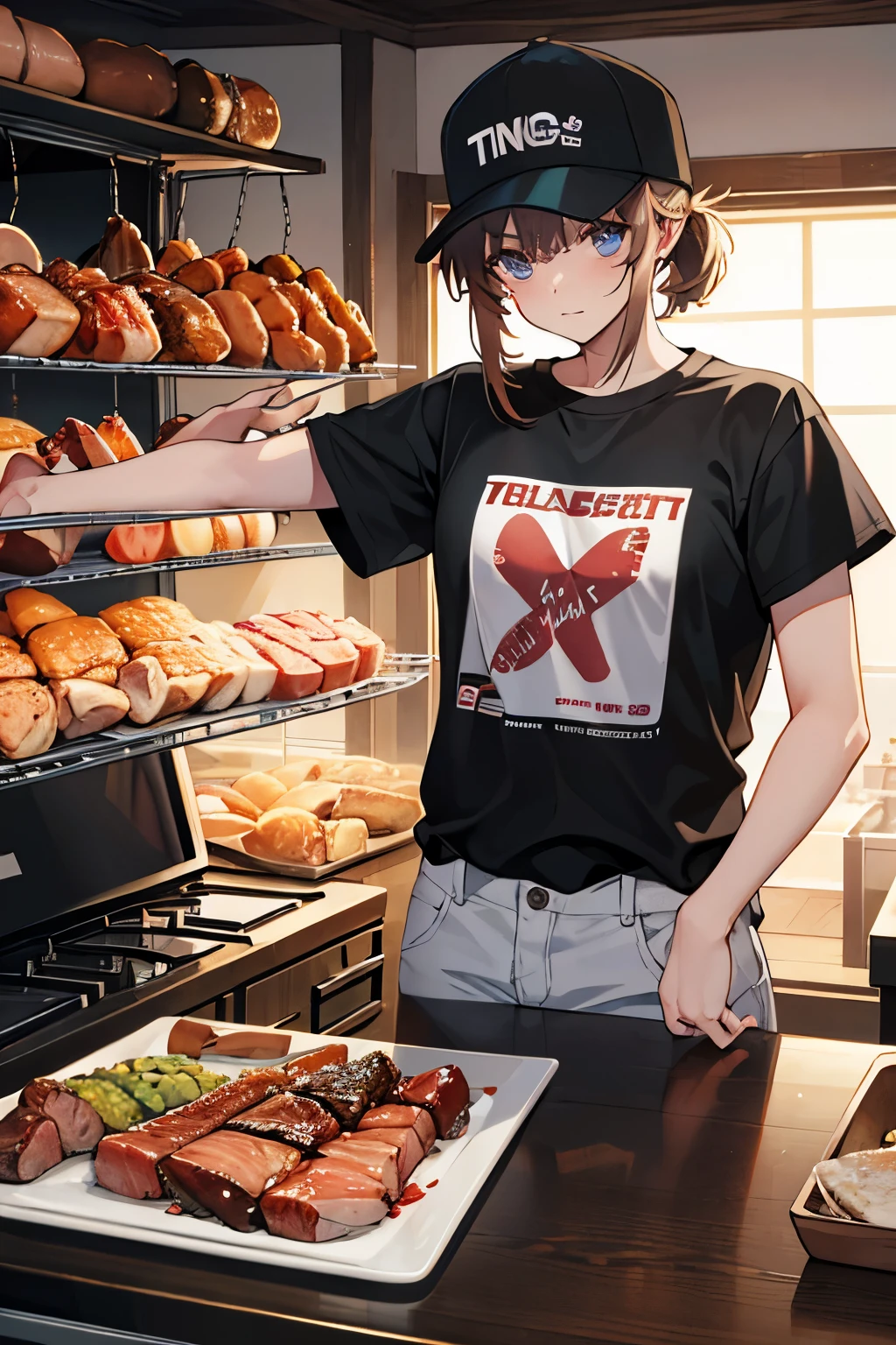 The letters on the back say TN100X and the front of the T-shirt also says TN100X.🍖
